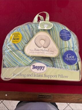 Boppy Feeding and Infant Support Pillow - Blue and Green Stripe